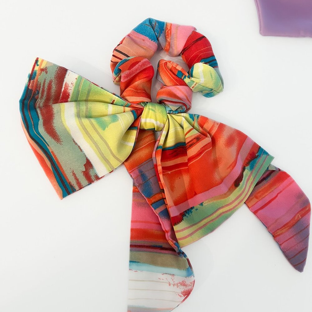 Handmade Abstract Print Hair Bow